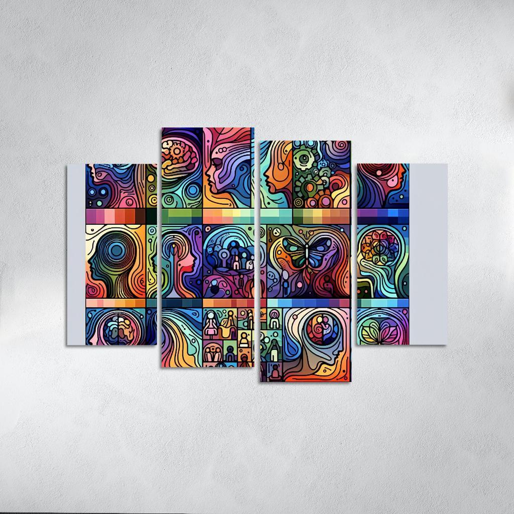 Awakening Awareness Mental Health Advocacy Through Art Multi-panel Paintings