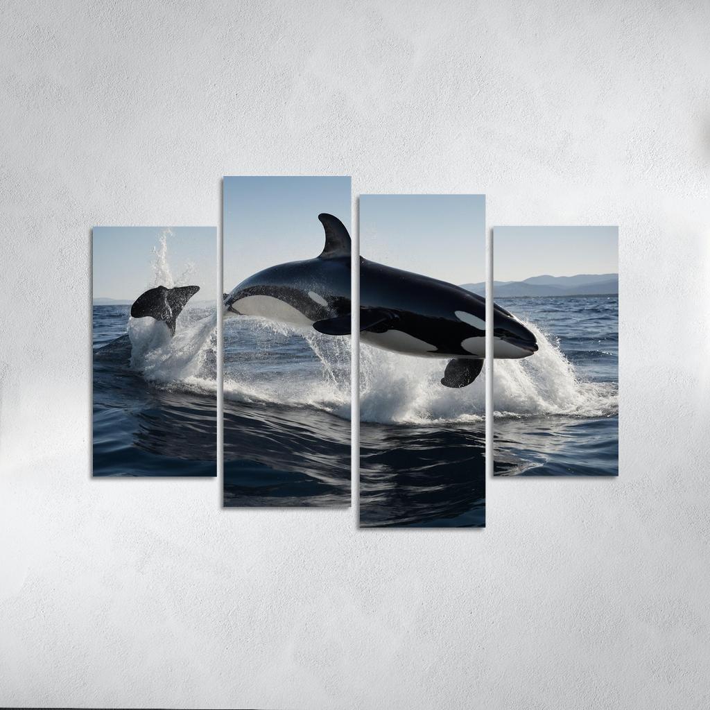 The Magnificent Orca In The Deep Ocean Framed Paintings