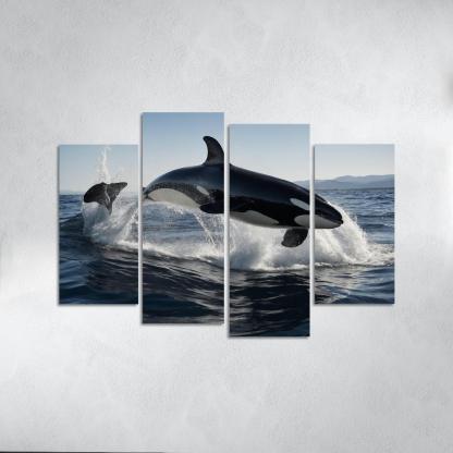 The Magnificent Orca In The Deep Ocean Framed Paintings