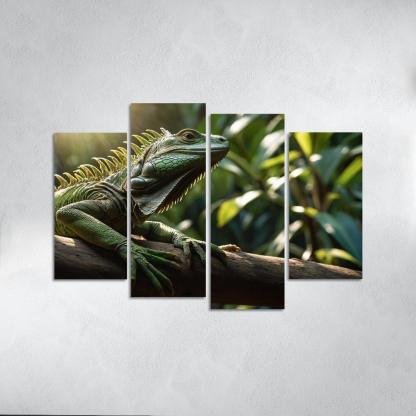 The Mysterious Green Iguana Giant Of The Tropics Modern Paintings Frame