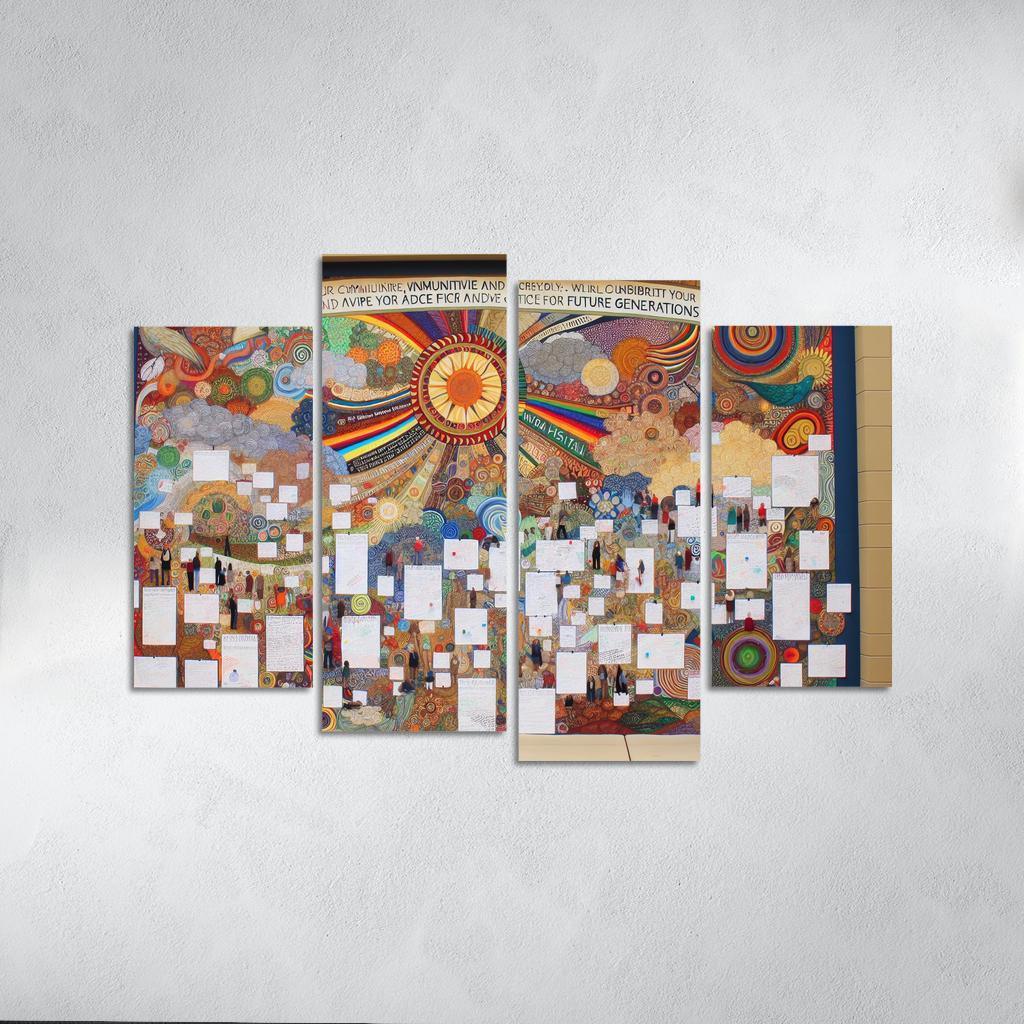 Intergenerational Wisdom Connecting the Young and the Old 4 Piece HD Canvas Wall Art-Original Frame