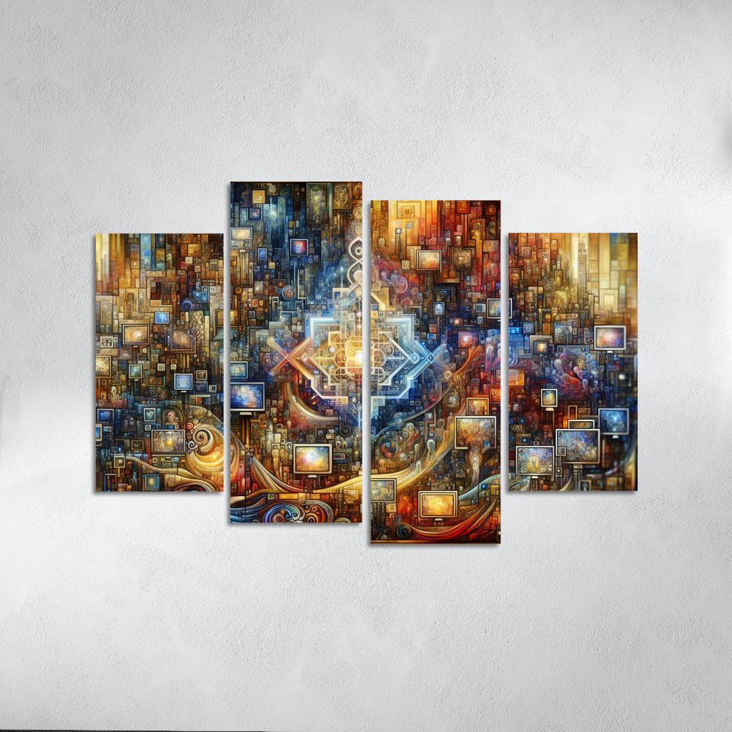 Technology And Humanity The Ethics Of Innovation Multi-panel Paintings