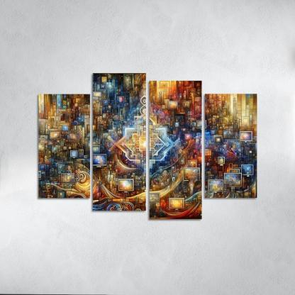 Technology And Humanity The Ethics Of Innovation Multi-panel Paintings