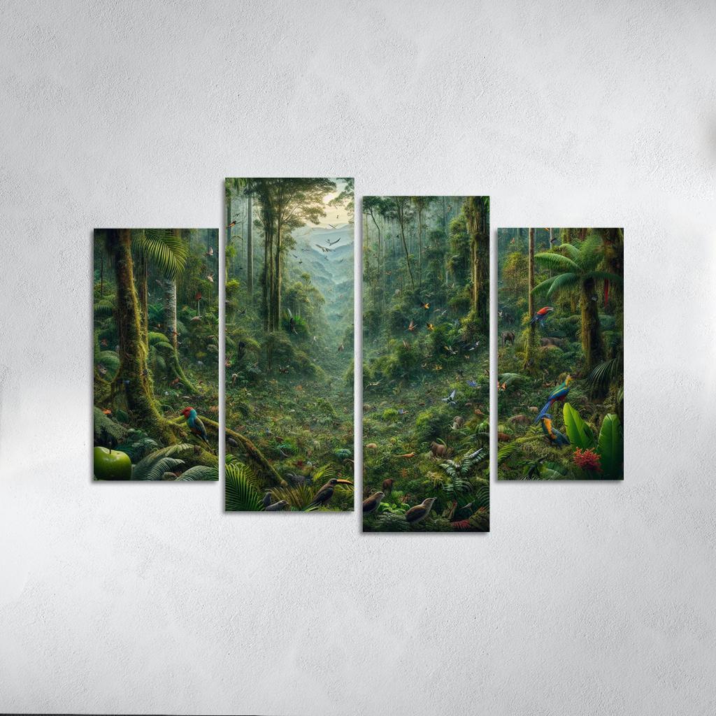 Nature's Call Celebrating Biodiversity through Art 4 Piece HD Canvas Wall Art-Original Frame