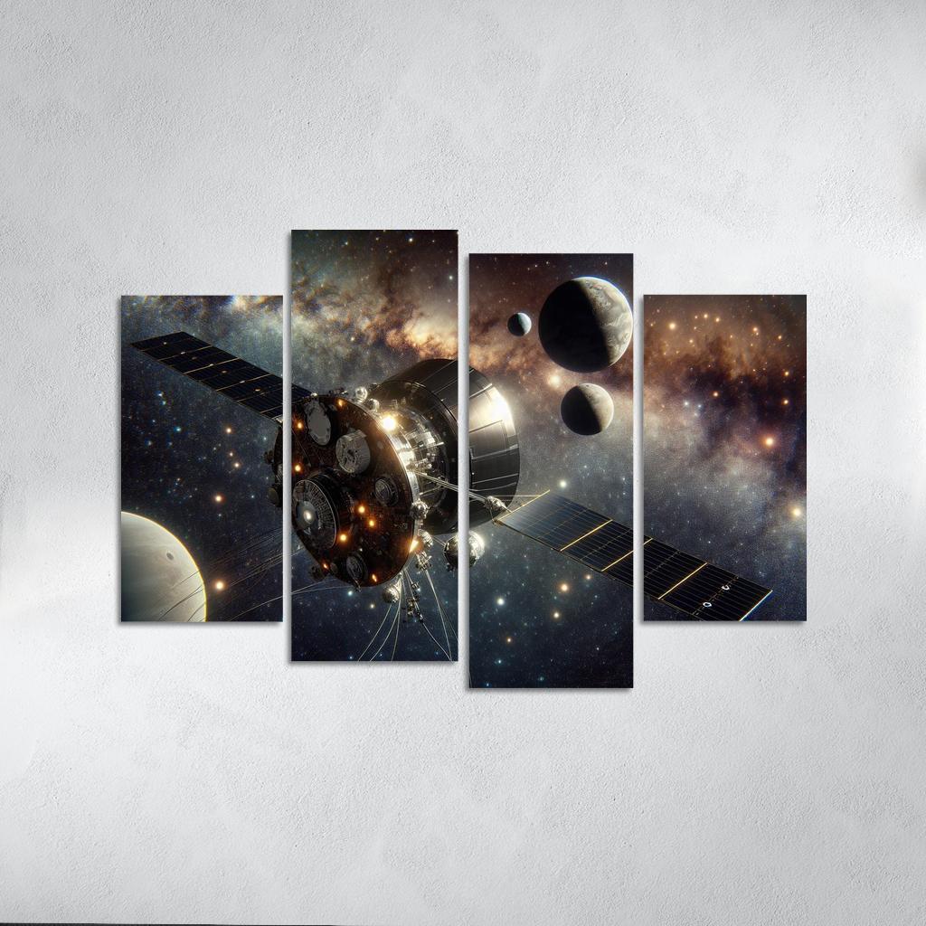 The Journey Of Space Probes A Cosmic Odyssey Abstract Paintings Frame