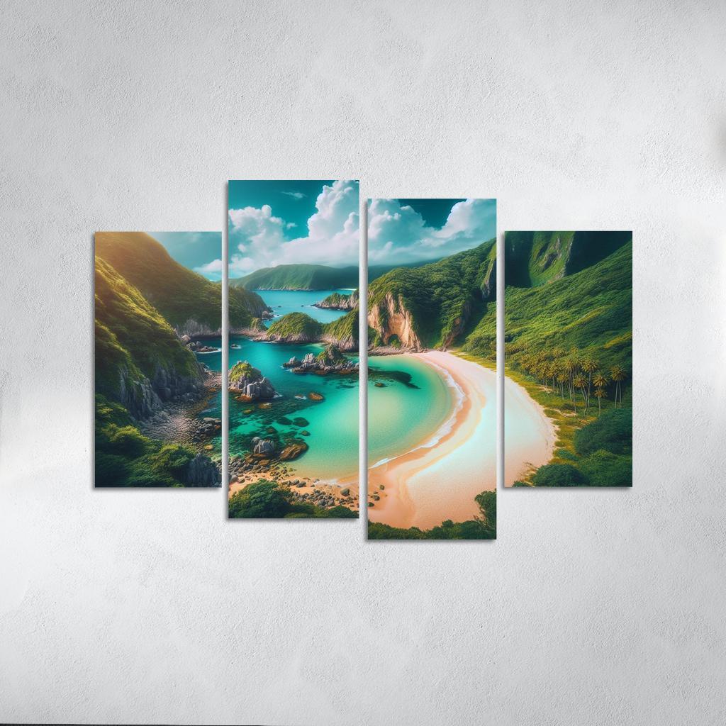 Mystic Cove Beach Modern Paintings Frame