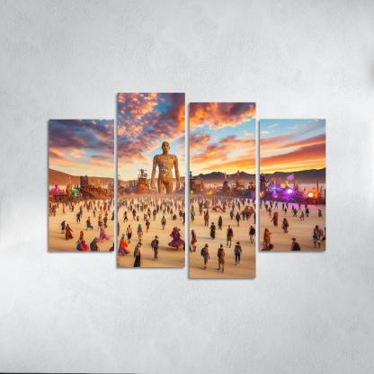 Burning Man - Usa Framed Paintings