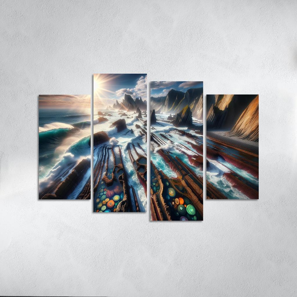 Rocky Shoreline Nature's Artistry Custom Paintings Frame