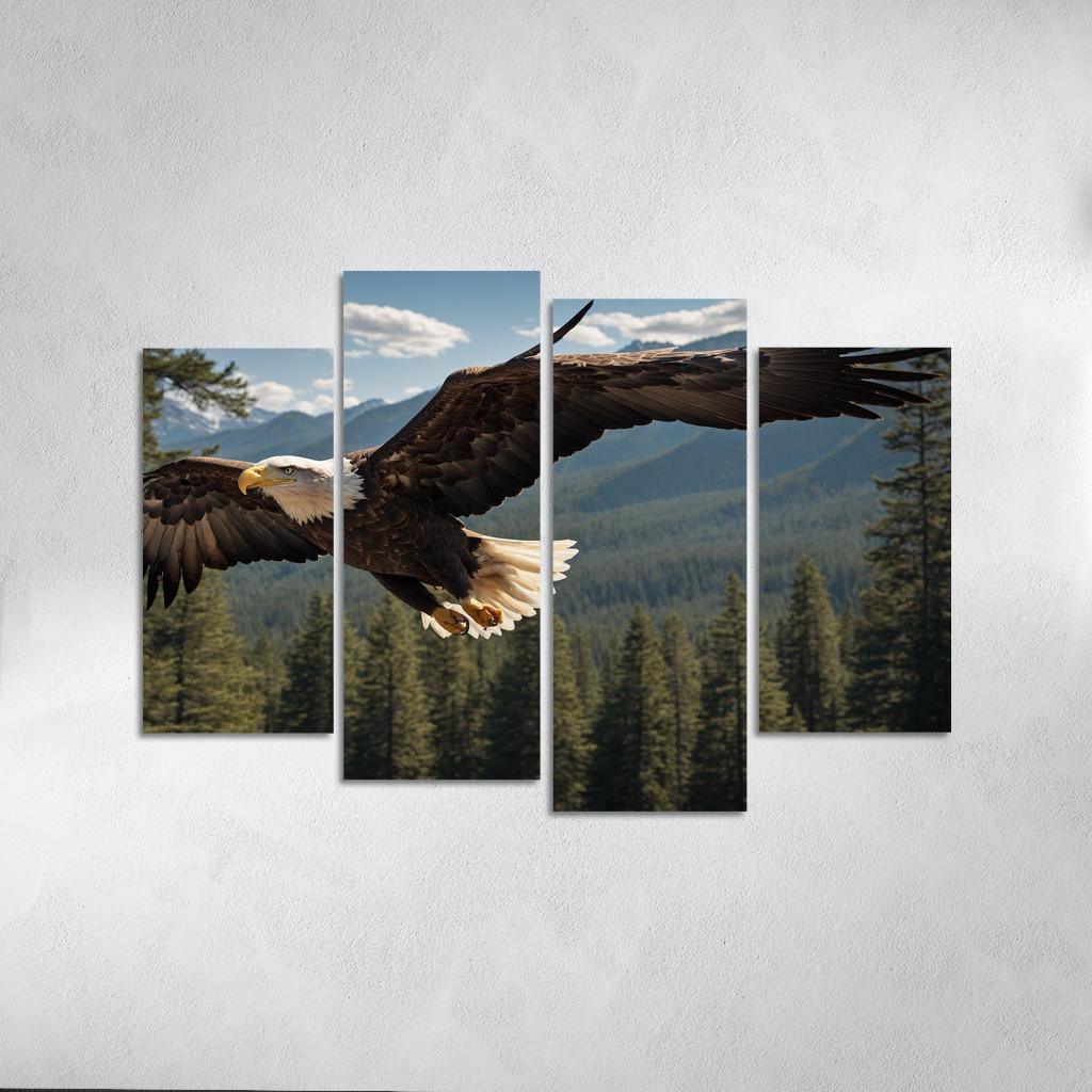 The Majestic Bald Eagle Symbol Of Freedom Canvas Paintings Frame