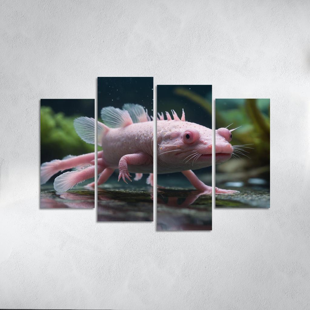 The Mystical Axolotl In A Freshwater Habitat Framed Paintings