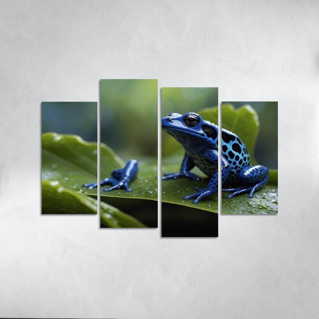 The Enigmatic Blue Poison Dart Frog Canvas Paintings Frame