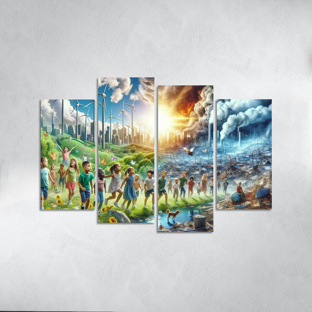 Future Generations Advocating For Climate Action Multi-panel Paintings
