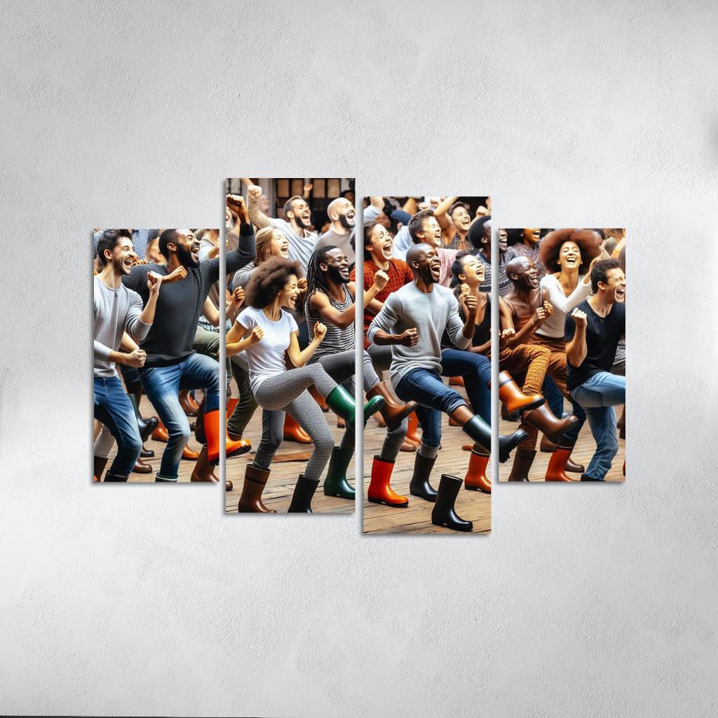 Gumboot Dance The Rhythmic Voice Of South Africa Modern Paintings Frame