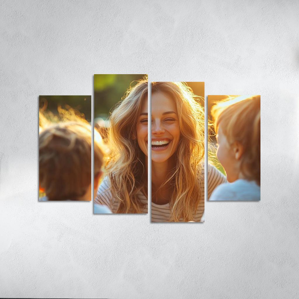 Radiant Smiles The Joy Of Motherhood Custom Paintings Frame