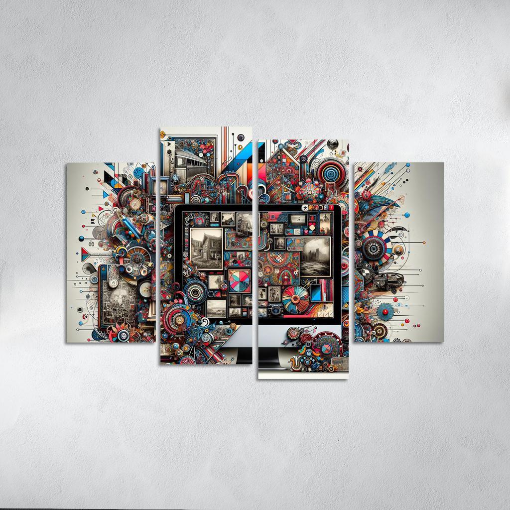 Digital Scrapbooking Preserving Memories Creatively 4 Piece HD Canvas Wall Art-Original Frame