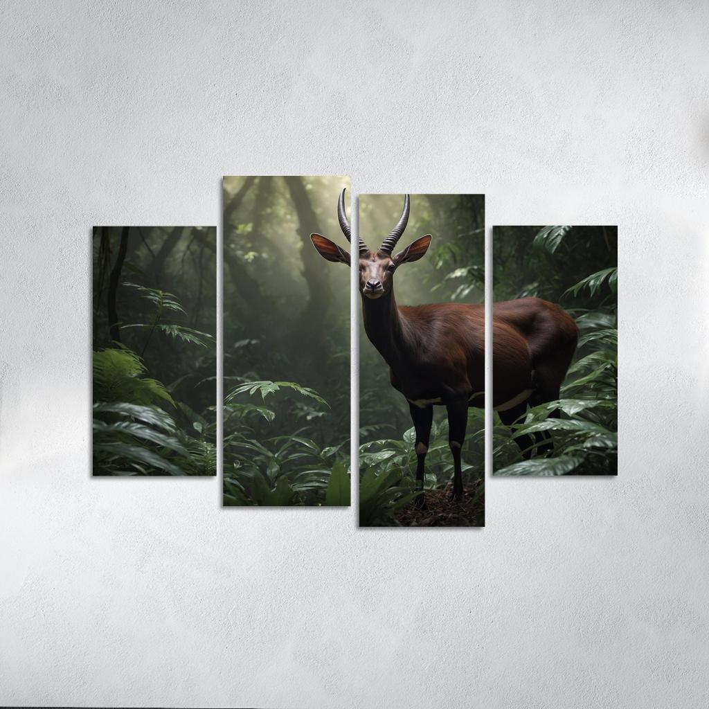 The Unique Saola Asia's Rare Unicorn Canvas Paintings Frame