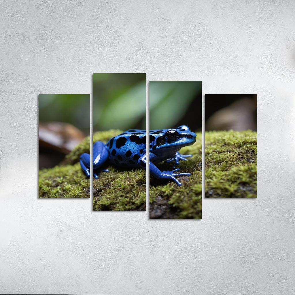 The Rare Blue Poison Dart Frog In A Tropical Rainforest Framed Paintings