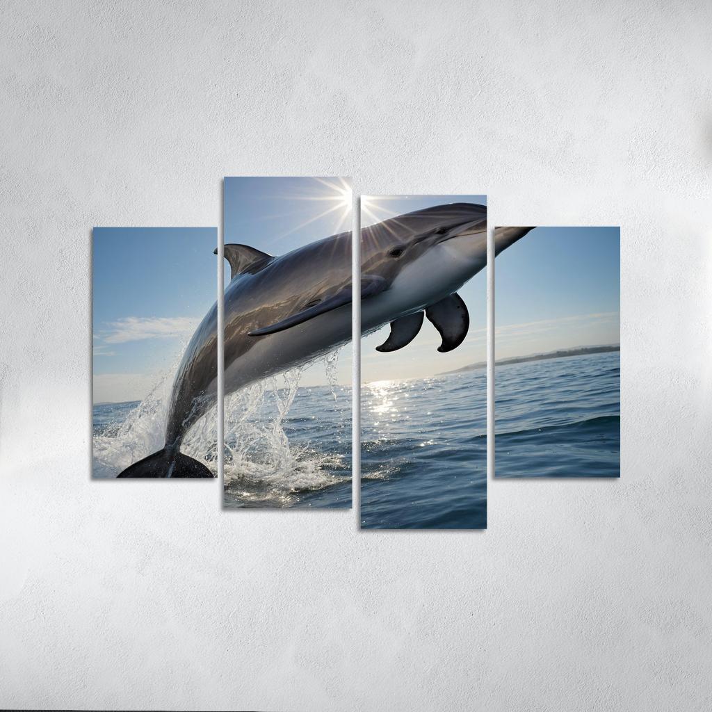The Playful Bottlenose Dolphin In Coastal Waters Canvas Paintings Frame