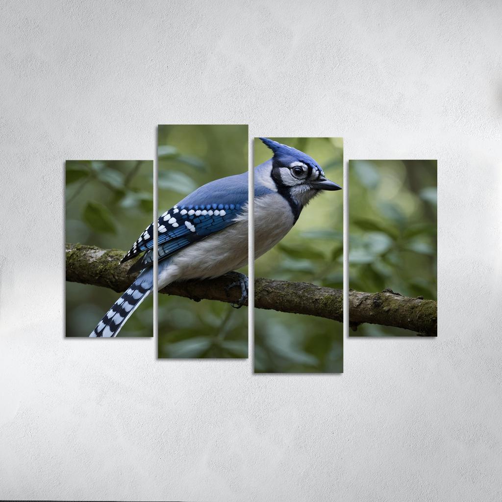 The Elegant Blue Jay In The Forest Framed Paintings