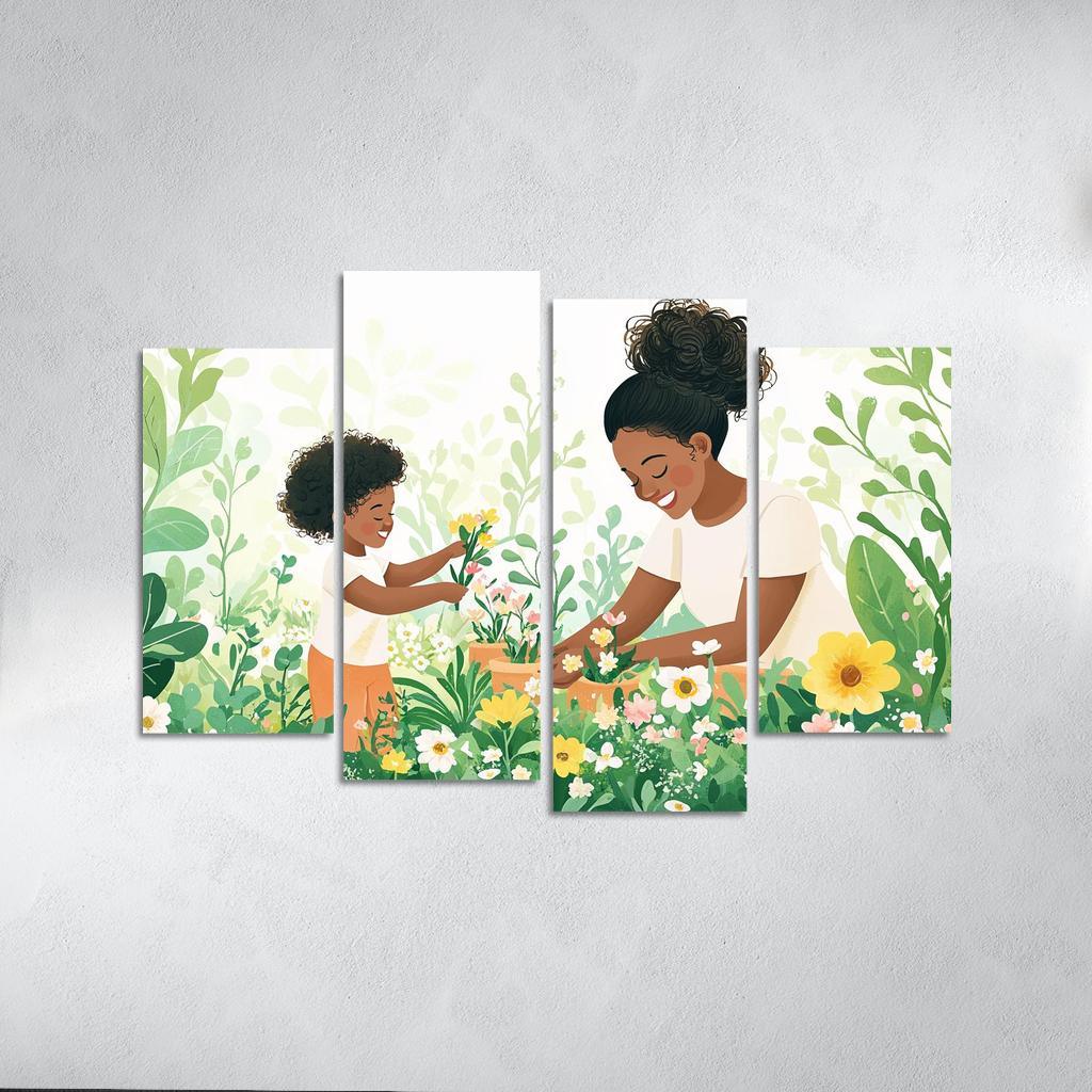 The Blossoming Path A Mothers Nurturing Journey Canvas Paintings Frame