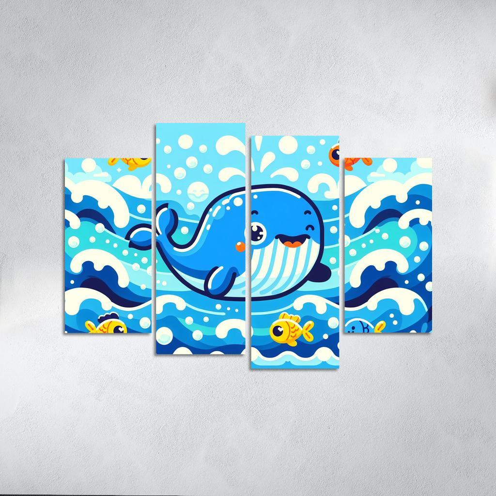 Whimsical Whale - Ocean Adventure Framed Paintings