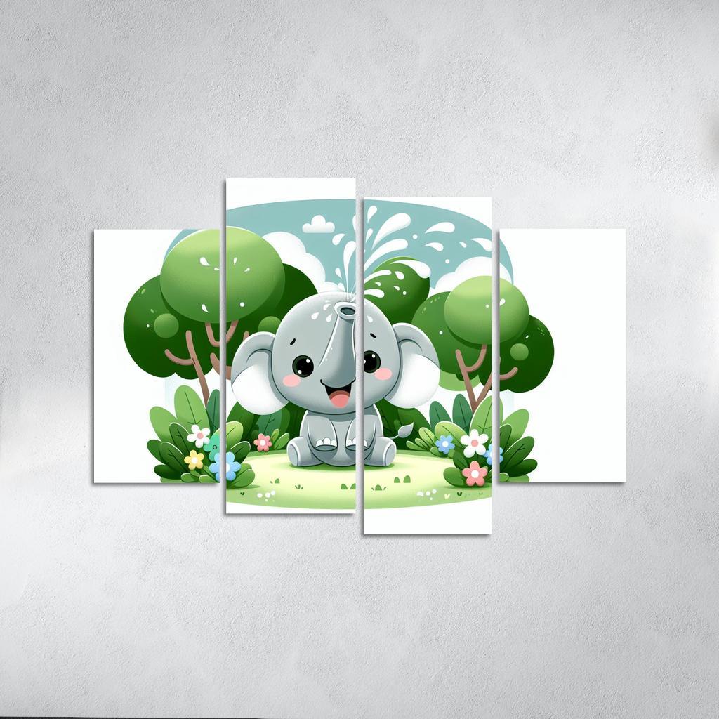 Exploring Elephants - Safari Adventures Framed Paintings