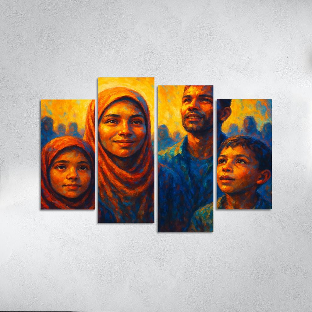 Luminescence Of Hope In Refugee Art Canvas Paintings Frame