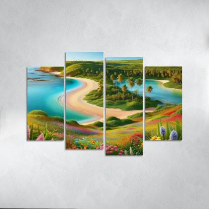Tranquil Waterside Sanctuary Modern Paintings Frame