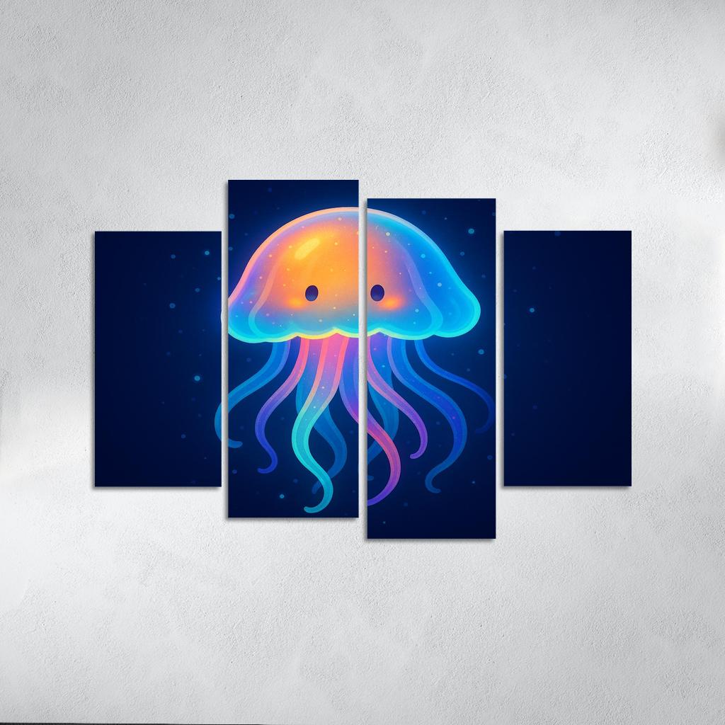 Gentle Jellyfish Glow Premium Artwork Frames