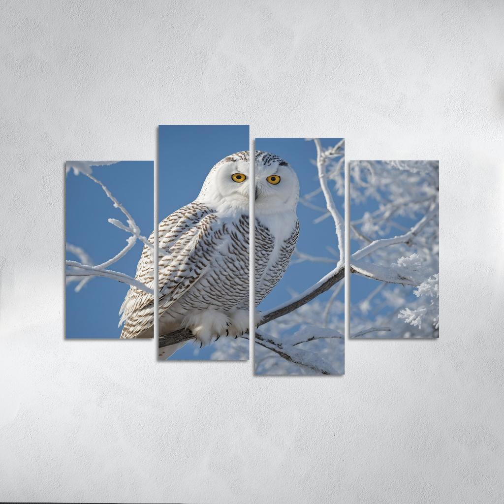 The Enchanting Snowy Owl In The Arctic Canvas Paintings Frame
