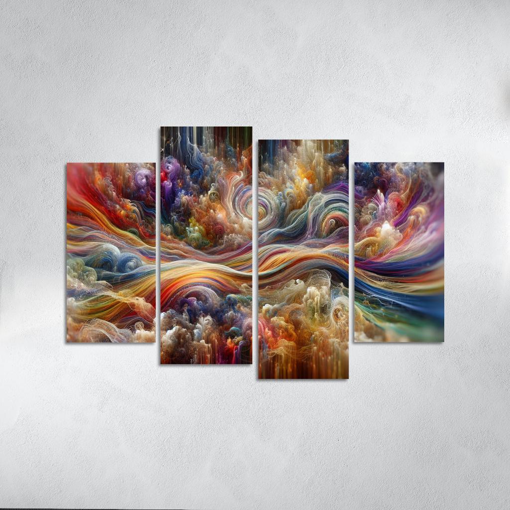 Timeless Threads of Memory 4 Piece HD Canvas Wall Art-Original Frame