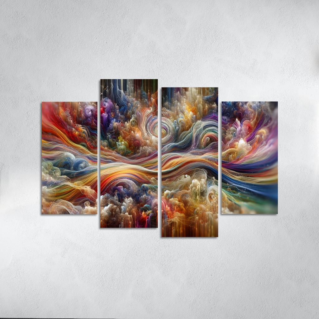 Timeless Threads of Memory 4 Piece HD Canvas Wall Art-Original Frame