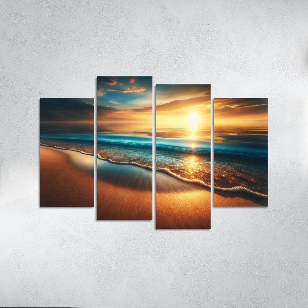 Saltwater Serenity Beach Modern Paintings Frame