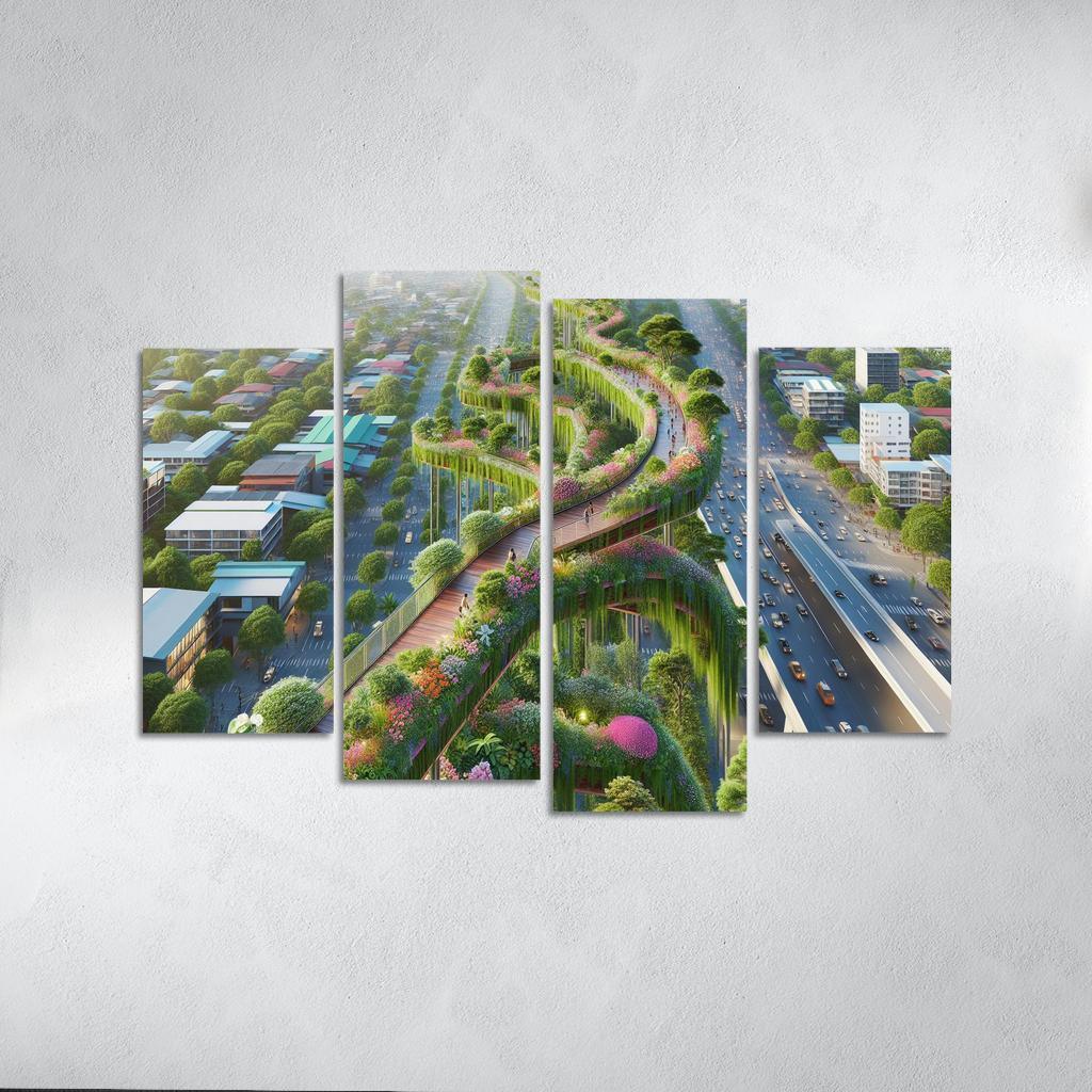 Elevated Green Walkways Custom Paintings Frame