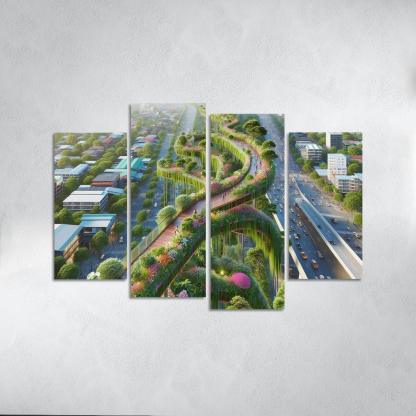 Elevated Green Walkways Custom Paintings Frame