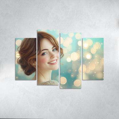 Emma Stone Shining Bright In The La La Land Of Dreams Framed Paintings