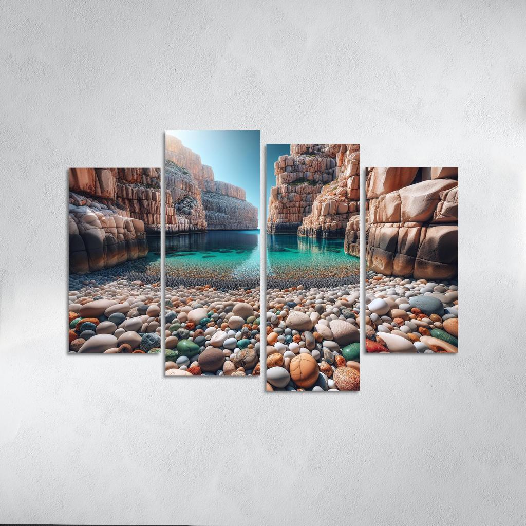 Pebble Beach Cove Unique Geological Marvel Custom Paintings Frame