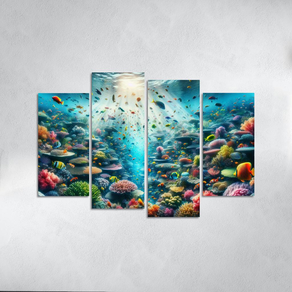 Golden Reef Underwater Exploration Adventure Custom Paintings Frame