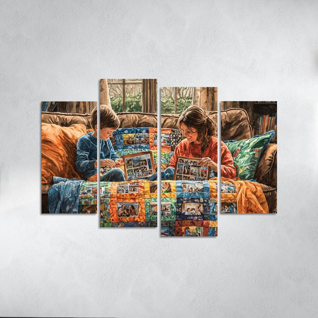 The Quilt Of Memories A Mothers Heartfelt Fabric One-piece Frames
