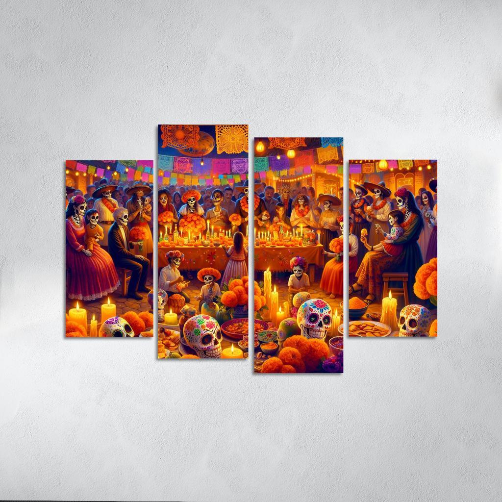 Dia De Los Muertos Canvas Paintings Frame