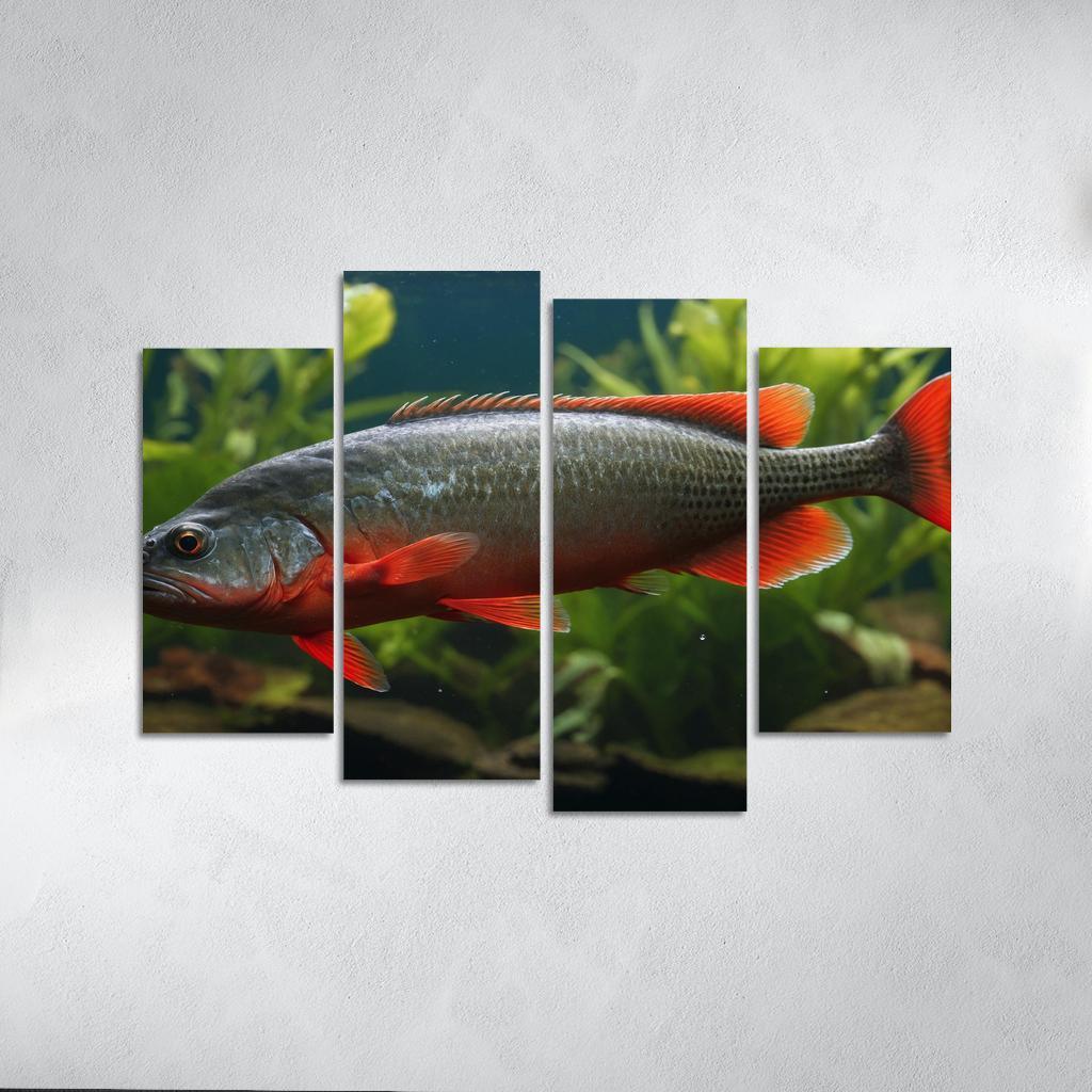 The Endearing Red-bellied Piranha In Freshwater Framed Paintings