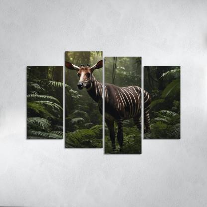 The Spectacular Okapi Forest Giraffe Canvas Paintings Frame