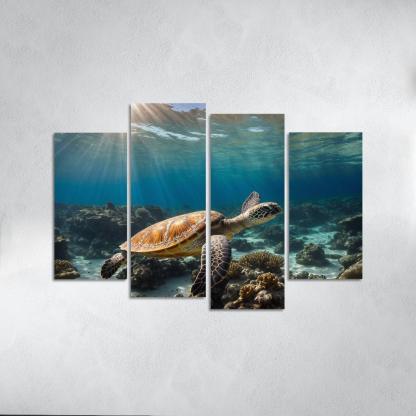 The Enigmatic Green Sea Turtle Ancient Traveler Of The Oceans Modern Paintings Frame