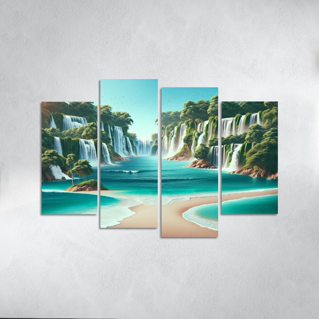 Secret Waterfalls Beach A Hidden Oasis Canvas Paintings Frame