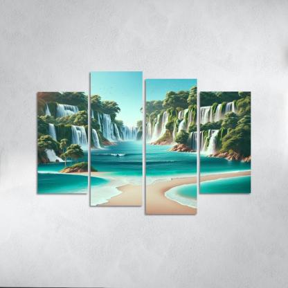 Secret Waterfalls Beach A Hidden Oasis Canvas Paintings Frame