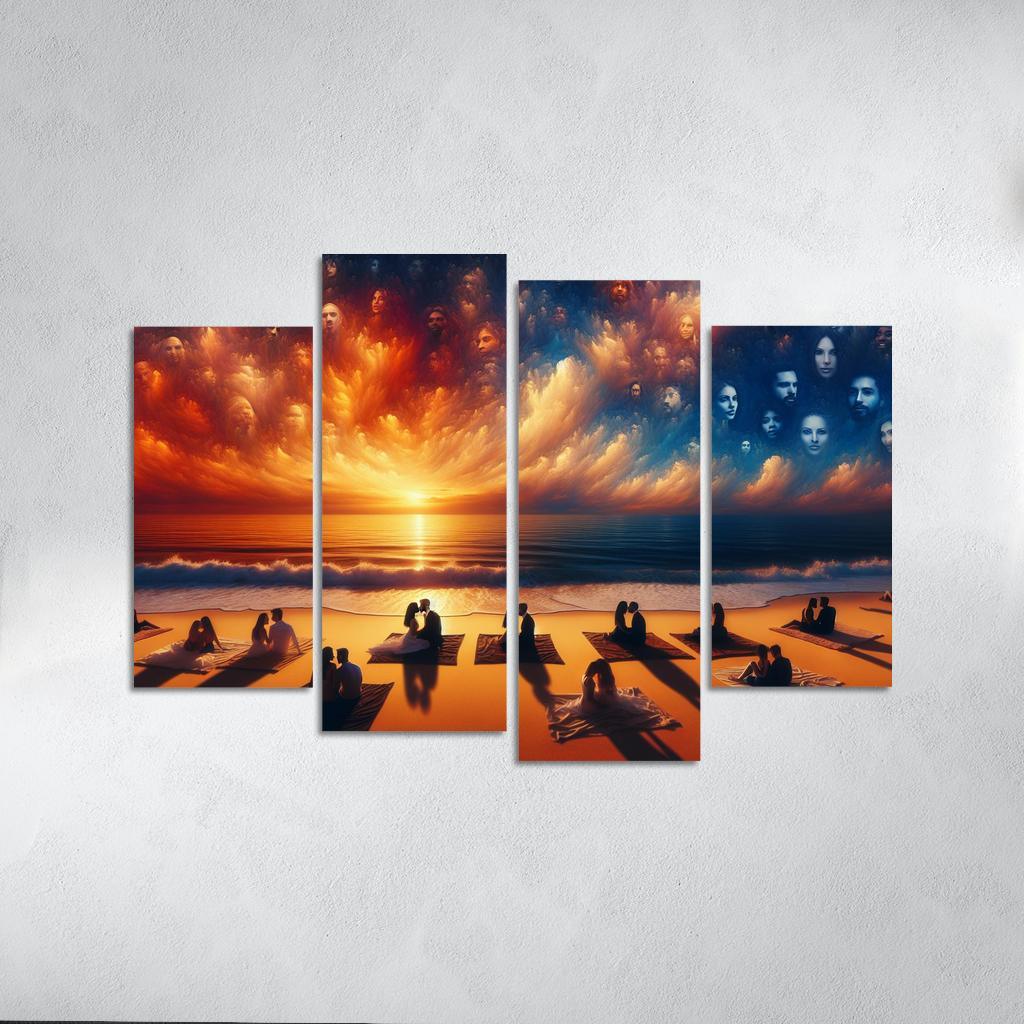 Sunset Oasis Romantic Getaway Art Trends