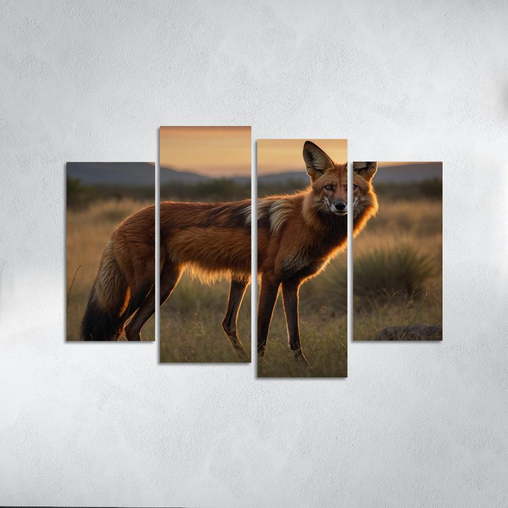 The Graceful Maned Wolf The Red Fox Of South America Oil Paintings Frame