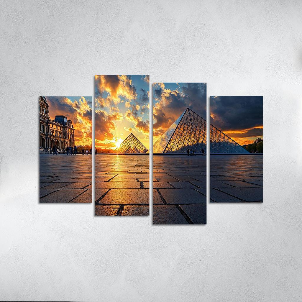 The Louvre Pyramid Abstract Paintings Frame