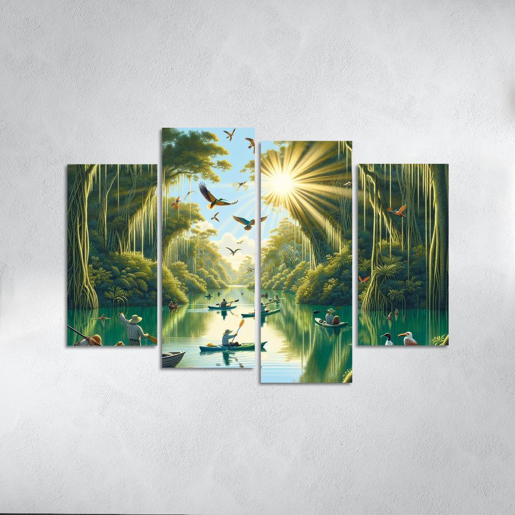 Mystic Waters Lagoon Adventure Abstract Paintings Frame