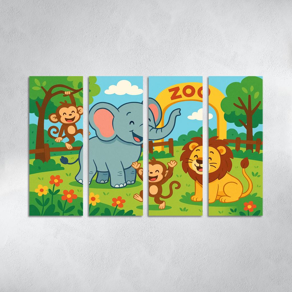 Zoo Friends - Animal Companions Framed Paintings